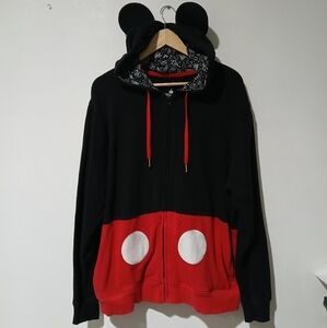 Disney Parks Exclusive Adults Mickey Mouse Zip up Hoodie W/ Ears Size: L